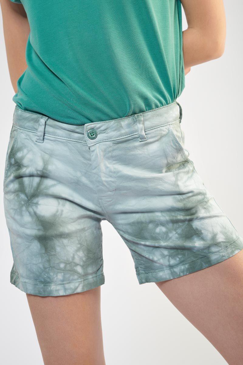 Le Temps Des Cerises Short Veli4 Tie And Dye Bleu Vert
