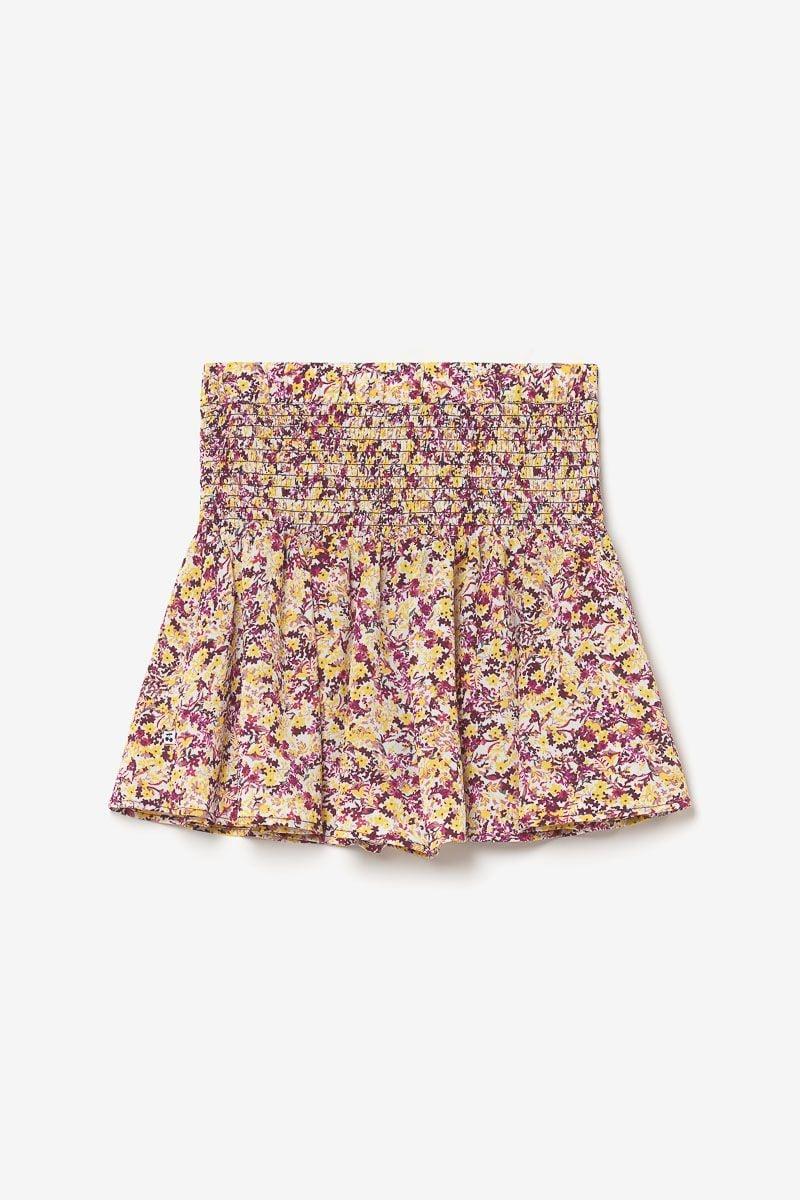 Le Temps Des Cerises Short Xangi à Motif Floral Rose Et Jaune