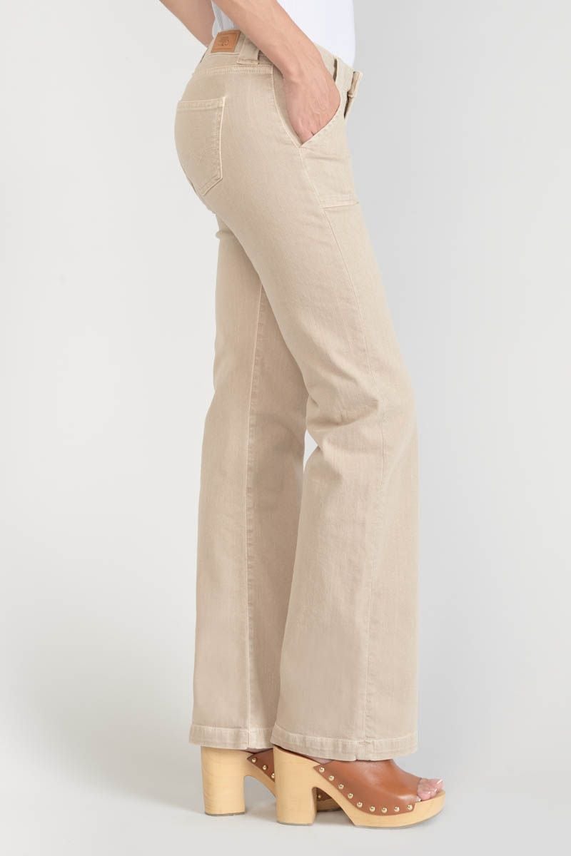Le Temps Des Cerises Sormiou Flare Jeans Beige Sable
