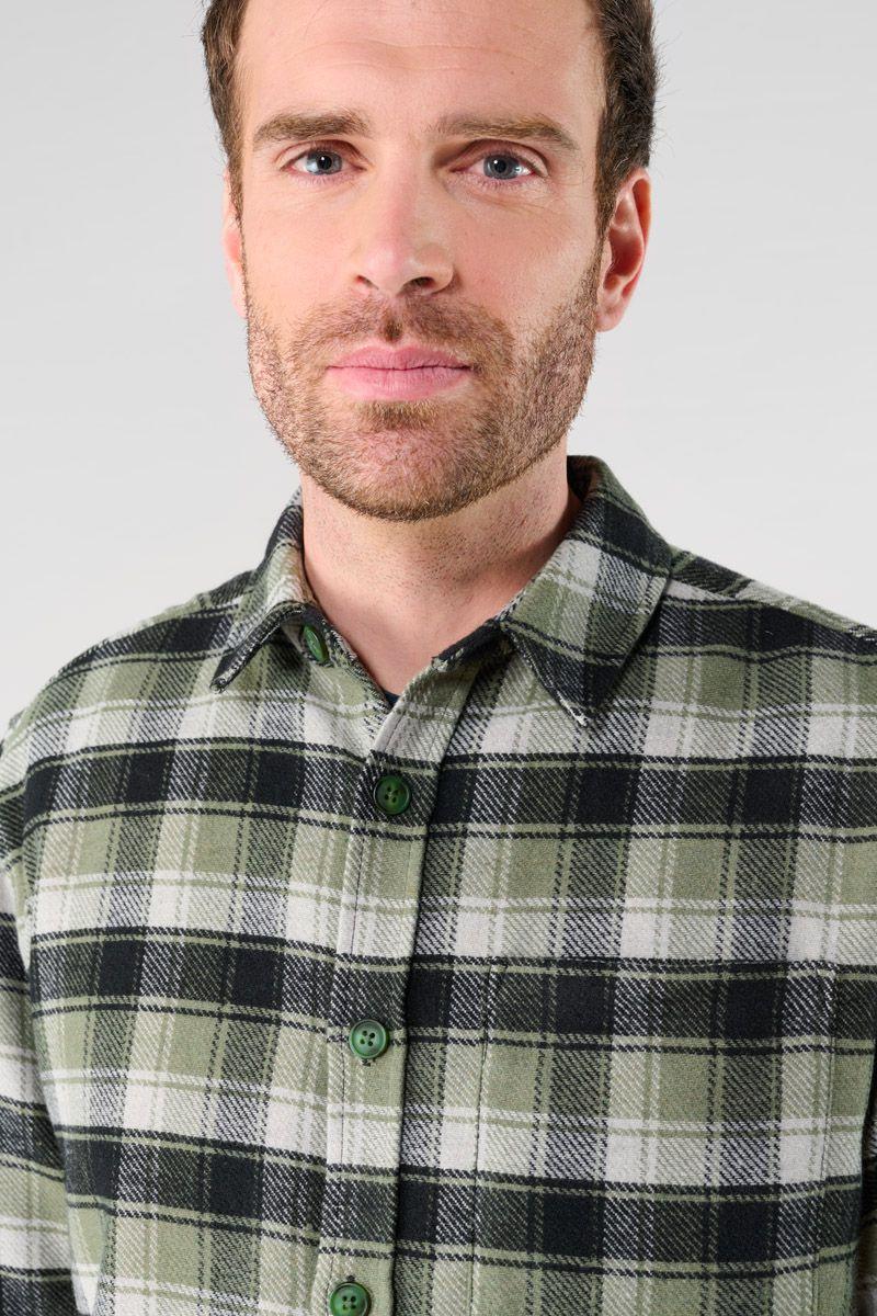 Le Temps Des Cerises Surchemise Ferino Verte à Carreaux