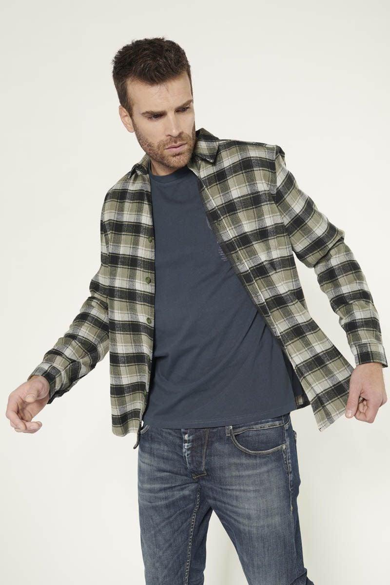 le temps des cerises Surchemise Ferino verte à carreaux