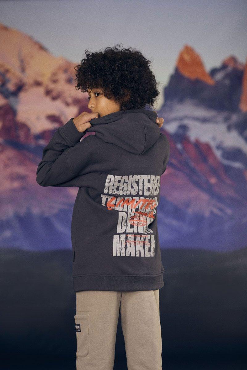 le temps des cerises Sweat à capuche Noebo anthracite