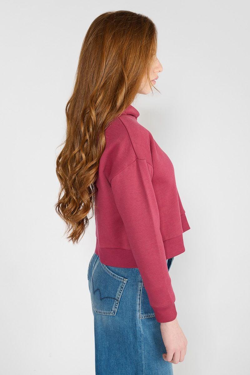 Le Temps Des Cerises Sweat à Capuche Volvagi Framboise