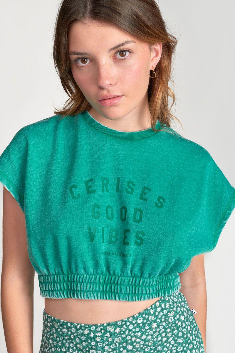 Le Temps Des Cerises Sweat Court Naellegi Vert Menthe