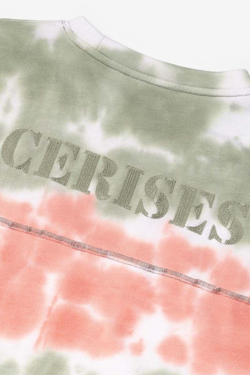 Le Temps Des Cerises Sweat Fulagi Tie And Dye Rose Et Kaki