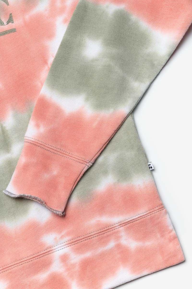 Le Temps Des Cerises Sweat Fulagi Tie And Dye Rose Et Kaki