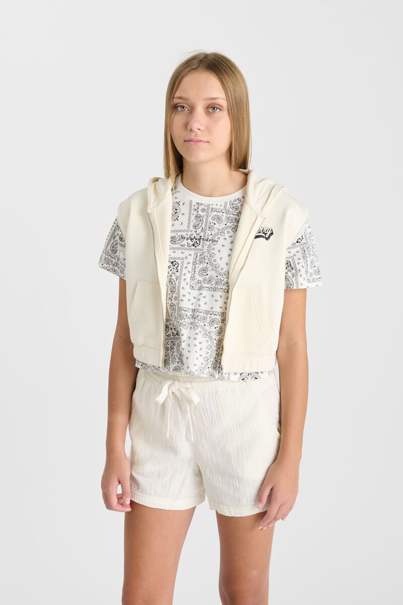 le temps des cerises Sweat Soulagi sans manches blanc