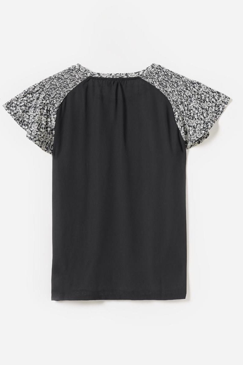 Le Temps Des Cerises T-shirt à Motif Floral Maggi Noir