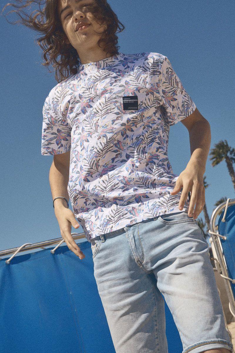 le temps des cerises T-shirt Abelbo à motif tropical