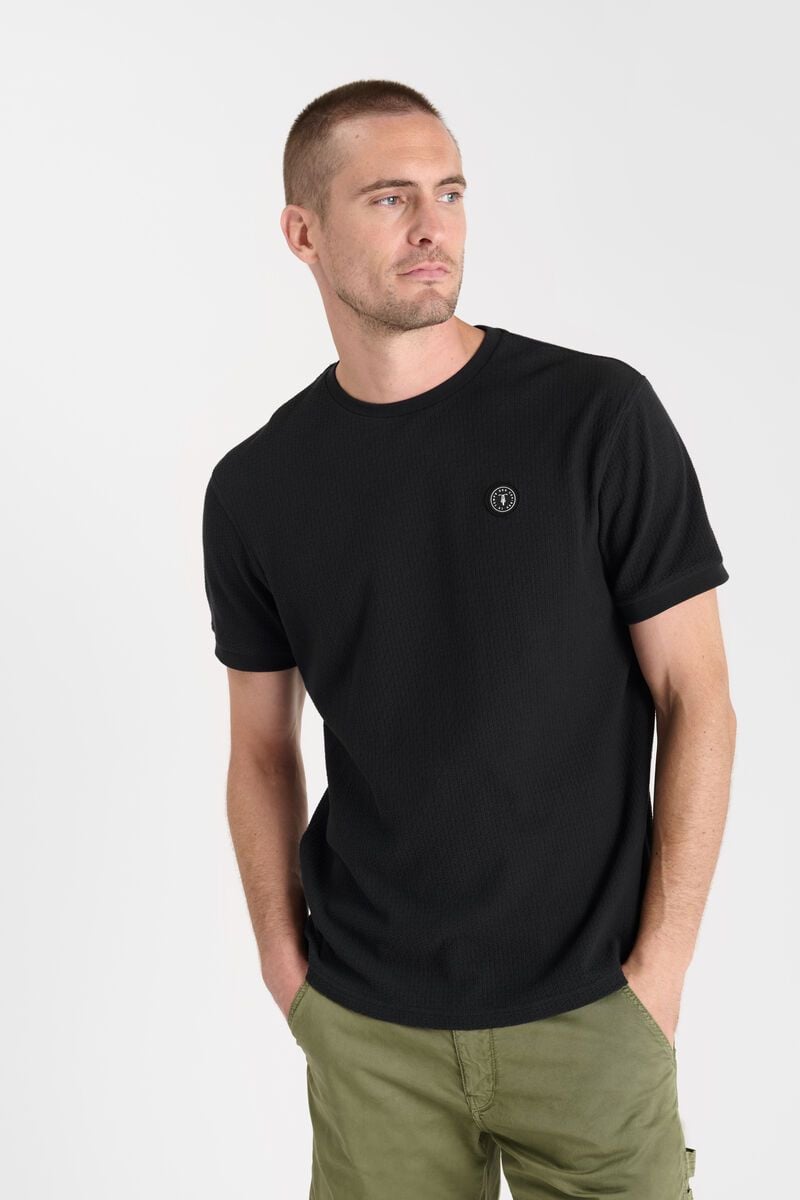 Le Temps Des Cerises T-shirt Abior Noir En Jacquard