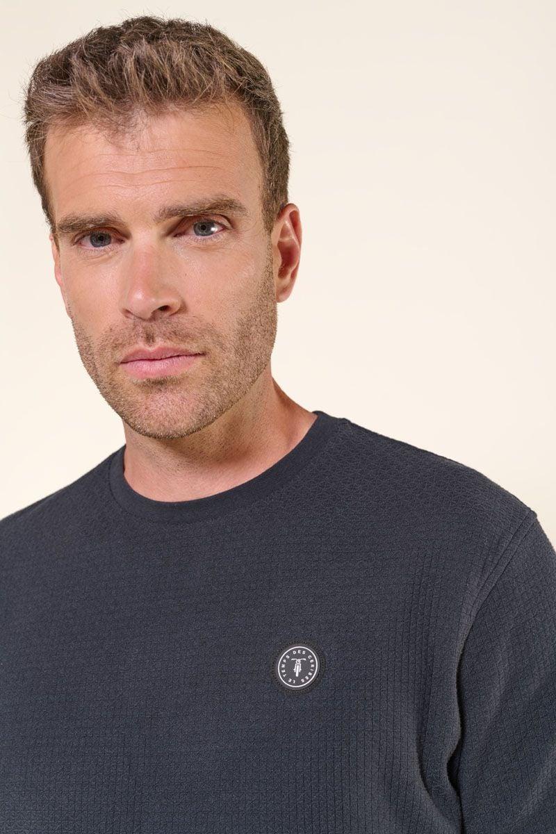 le temps des cerises T-shirt Abior noir en jacquard