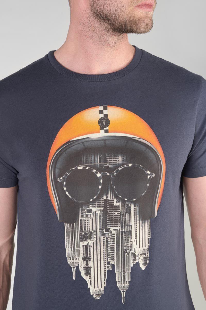 Le Temps Des Cerises T-shirt Backi Bleu Nuit Imprimé