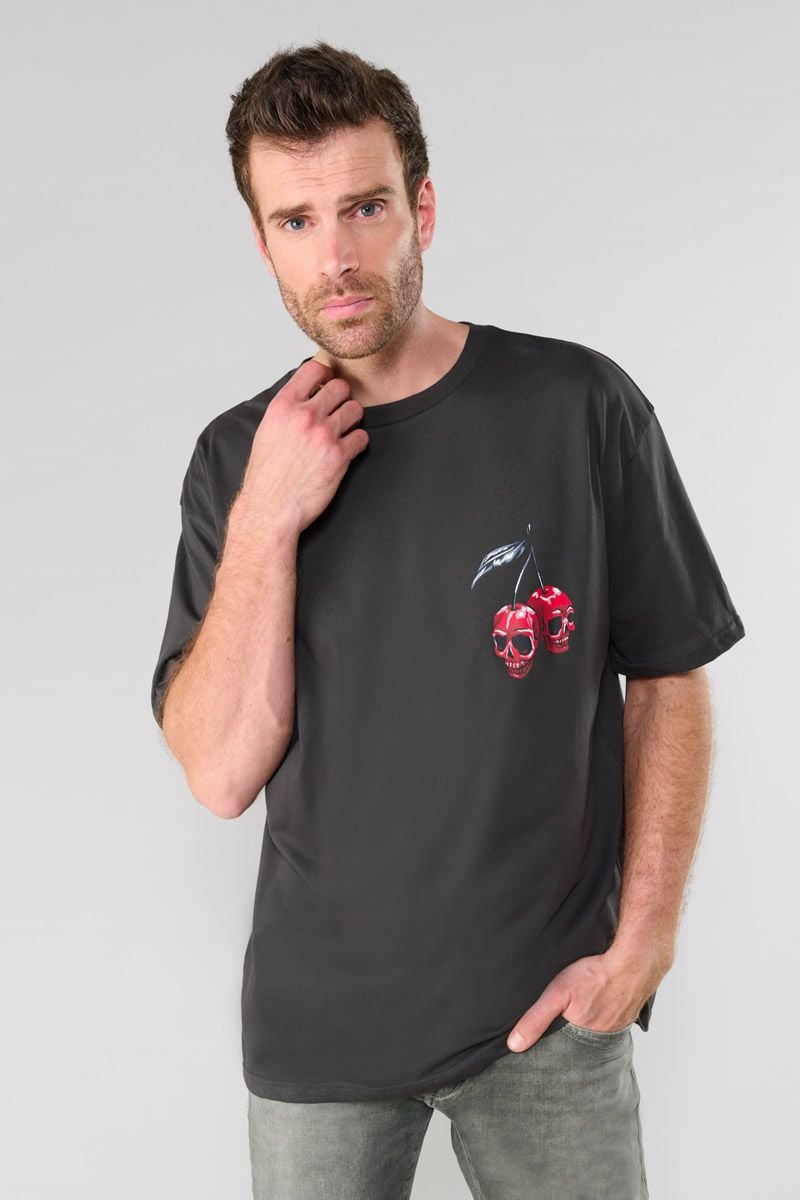 Le Temps Des Cerises T-shirt Caldwell Imprimé Anthracite