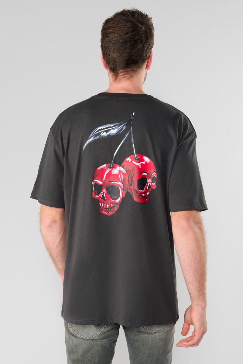 le temps des cerises T-shirt Caldwell imprimé anthracite