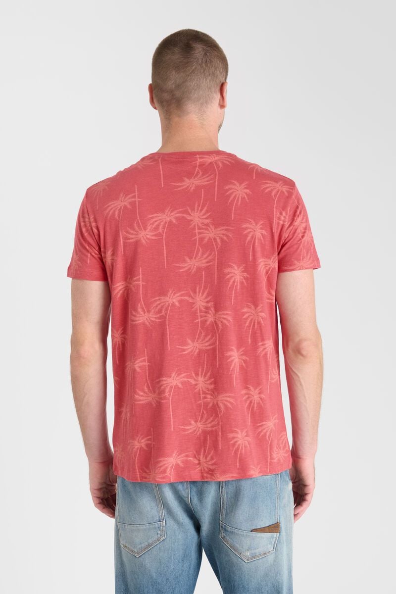 Le Temps Des Cerises T-shirt Cirel Rose à Motif Palmier