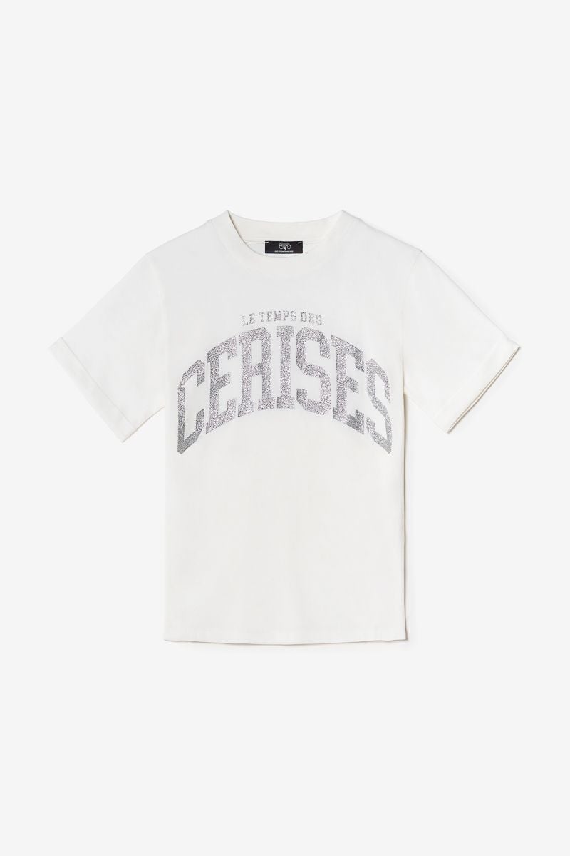 le temps des cerises T-shirt Claudegi blanc imprimé