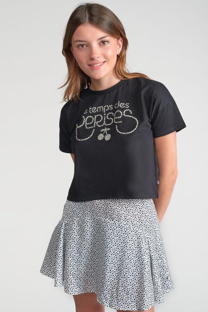 Le Temps Des Cerises T-shirt Court Wileygi Noir Imprimé
