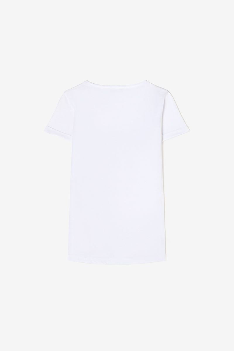 Le Temps Des Cerises T-shirt Darumagi Blanc Imprimé