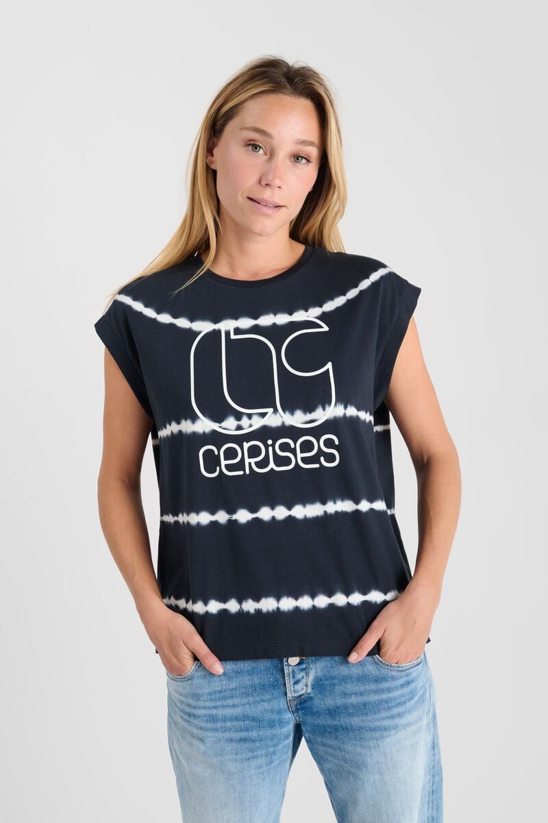 le temps des cerises T-shirt Dave bleu marine tie and dye