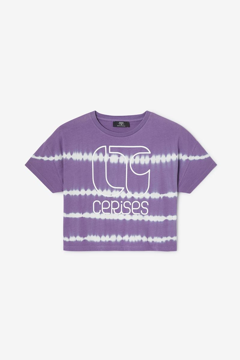 le temps des cerises T-shirt Davegi violet tie and dye
