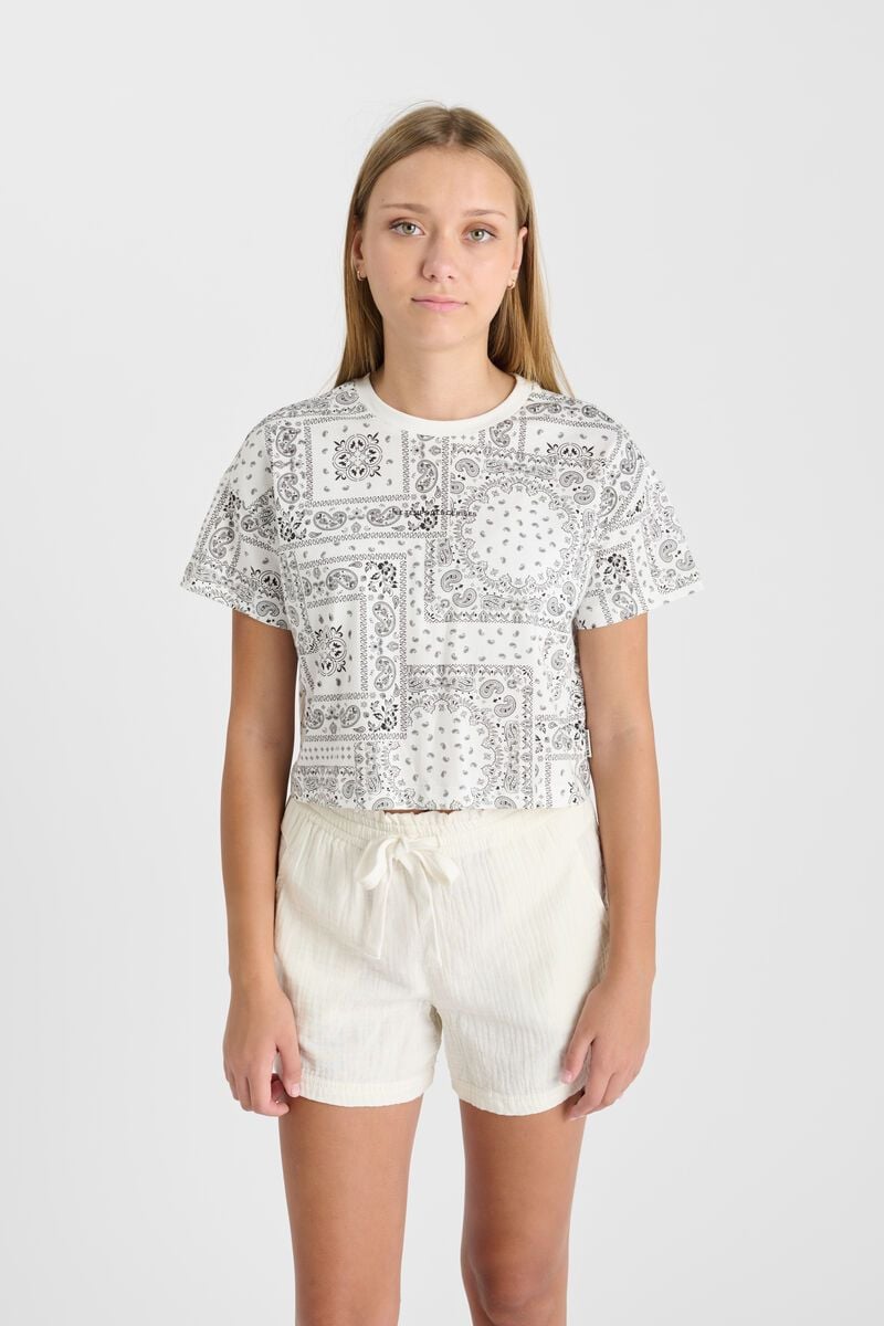 Le Temps Des Cerises T-shirt Delugi Crème à Motif Bandana