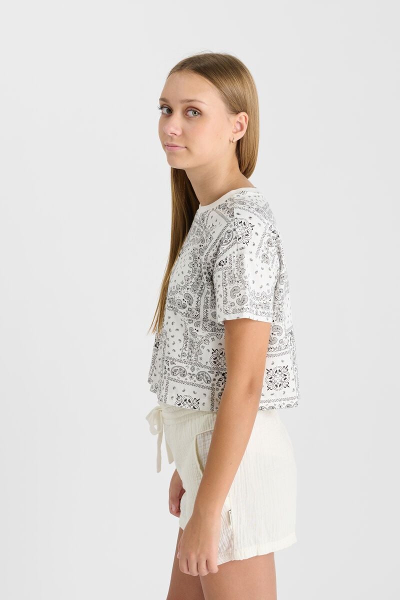 Le Temps Des Cerises T-shirt Delugi Crème à Motif Bandana