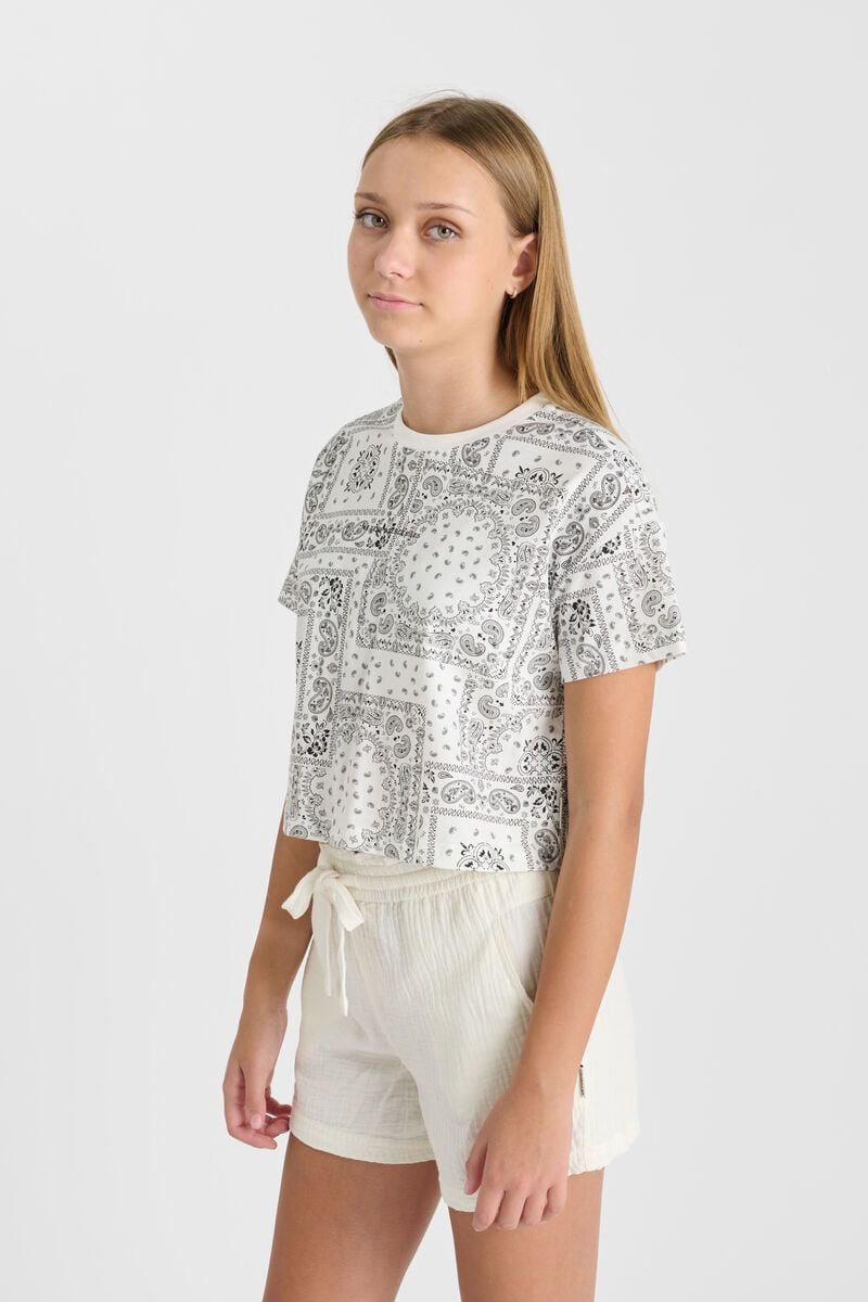 le temps des cerises T-shirt Delugi crème à motif bandana