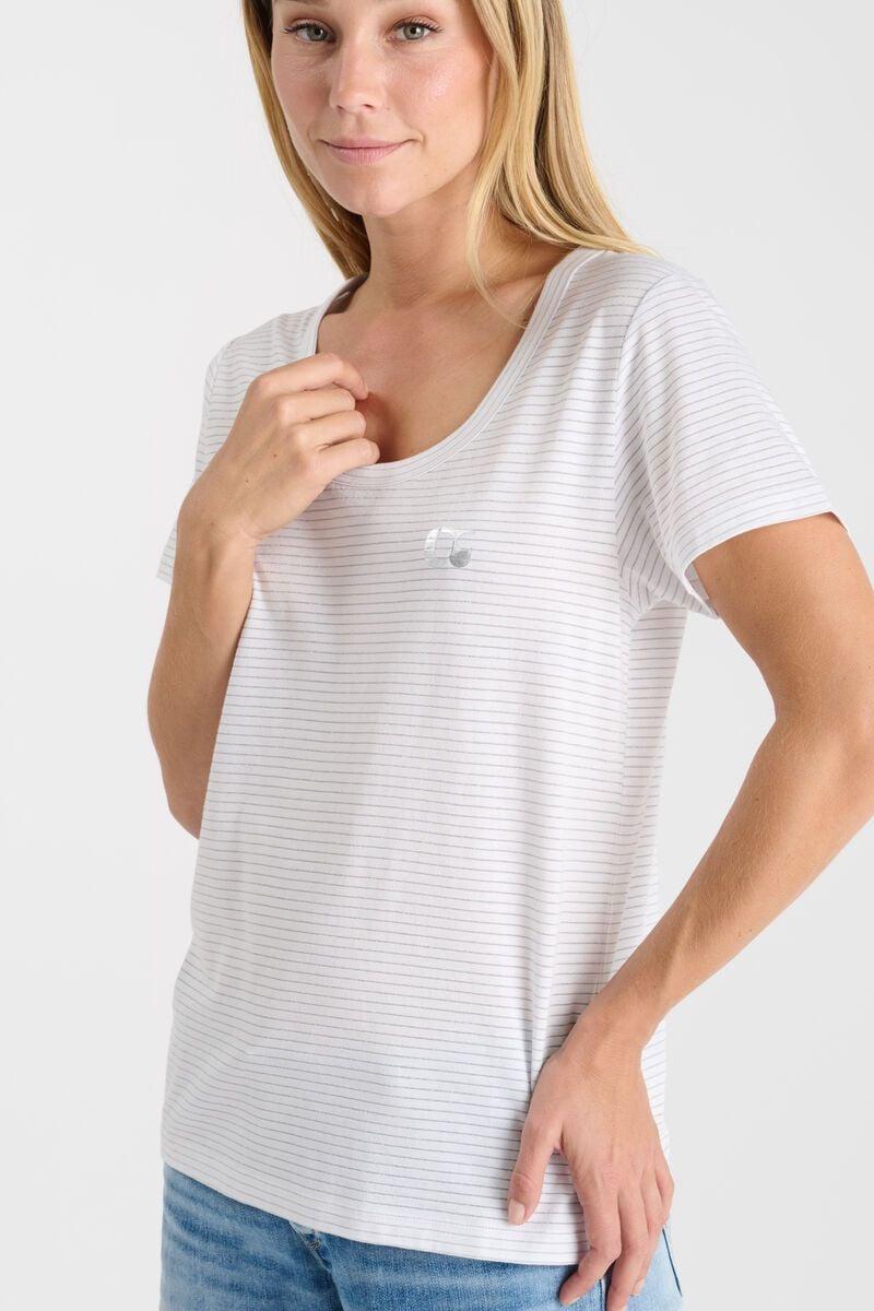 Le Temps Des Cerises T-shirt Edwige Blanc à Rayures