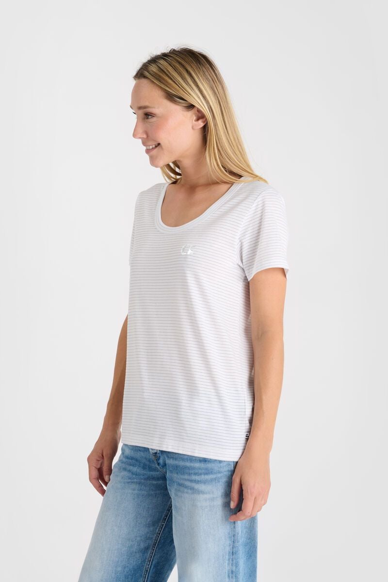 Le Temps Des Cerises T-shirt Edwige Blanc à Rayures