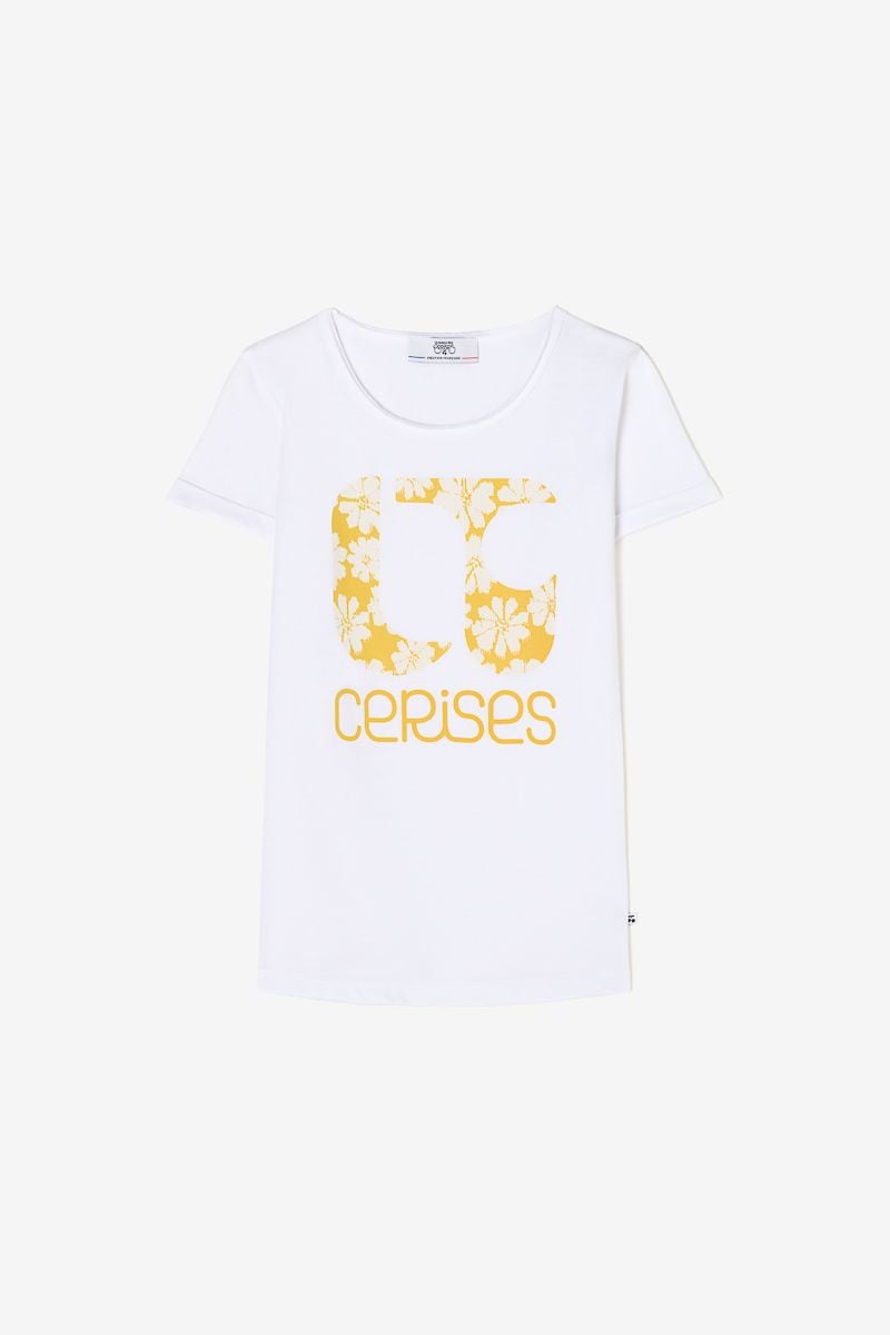 le temps des cerises T-shirt Fleurigi blanc imprimé