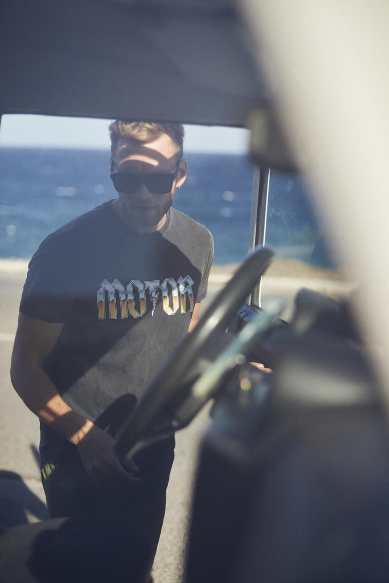 le temps des cerises T-shirt Gabrent gris délavé imprimé