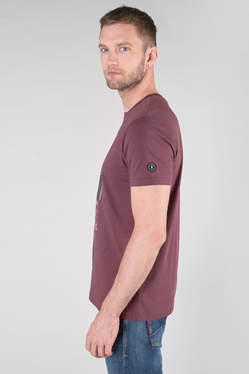 Le Temps Des Cerises T-shirt Gregor Lie De Vin Imprimé