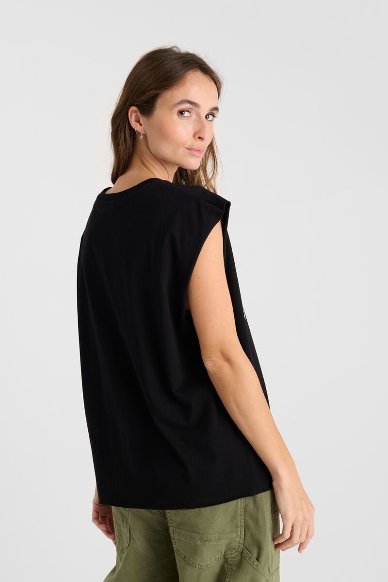 Le Temps Des Cerises T-shirt Lely Noir à Motif Palmiers