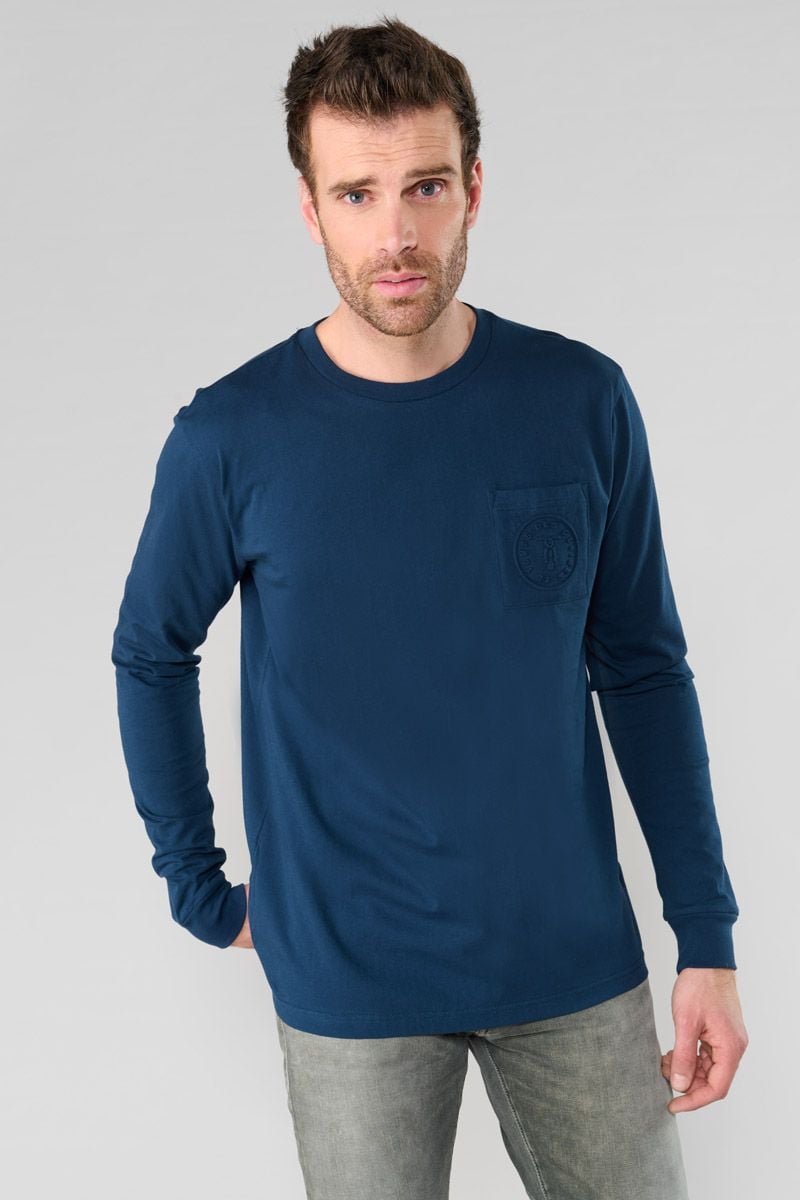 le temps des cerises T-shirt manches longues Laia bleu marine