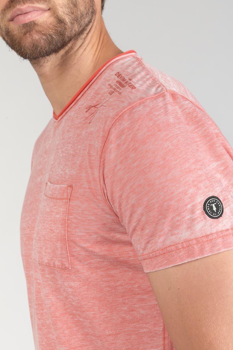 Le Temps Des Cerises T-shirt Mavoc Rouge Chiné Délavé