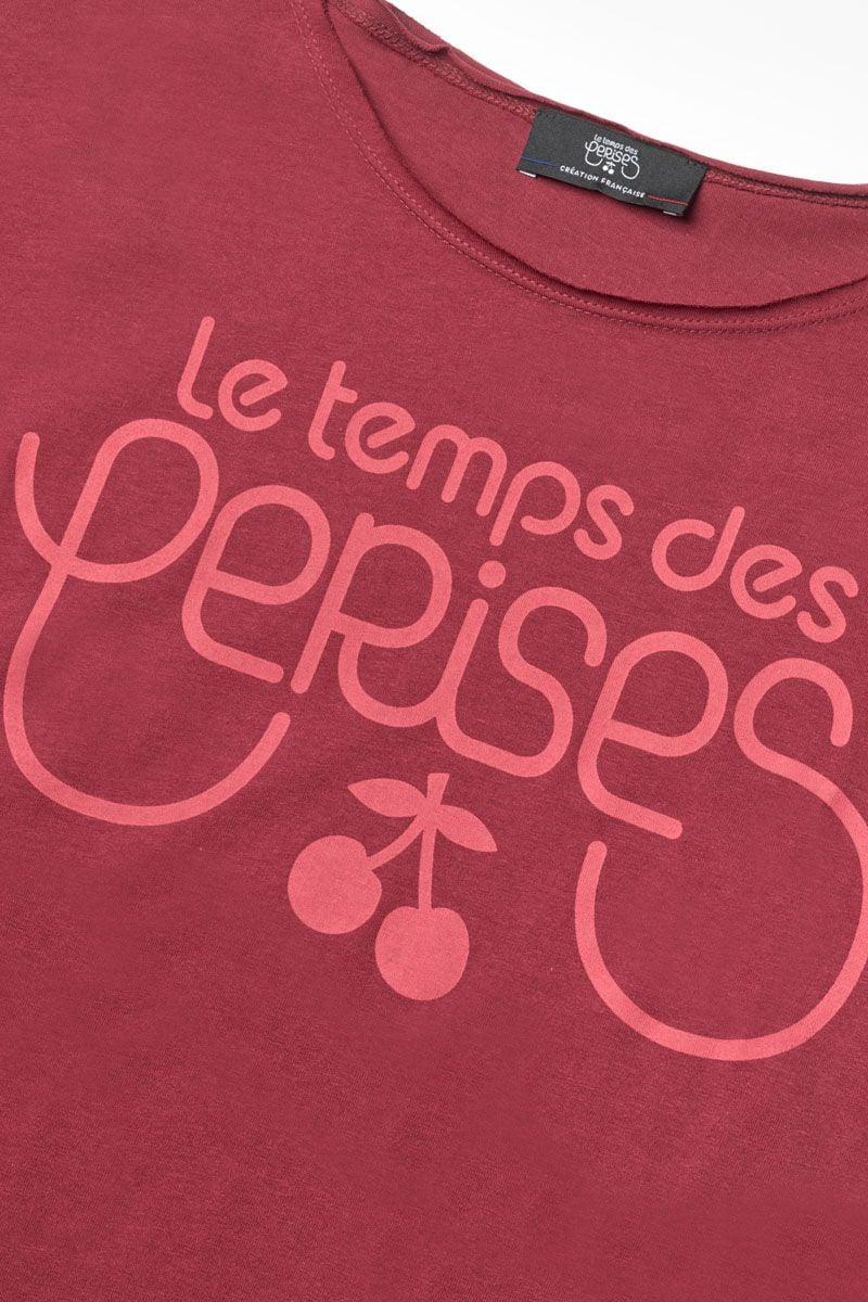 Le Temps Des Cerises T-shirt Musgi Bordeaux Imprimé