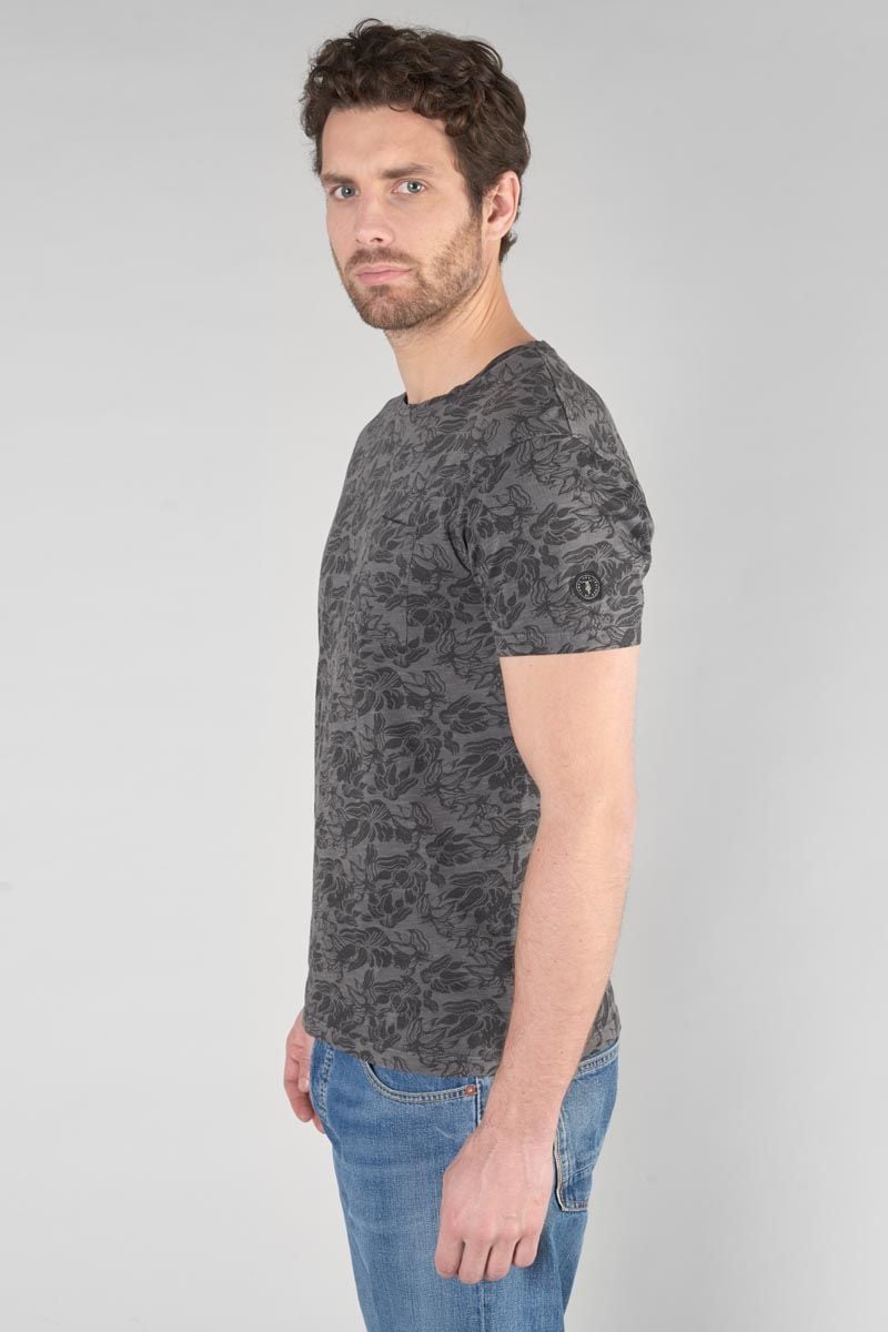 Le Temps Des Cerises T-shirt Presal Gris Et Noir à Motif