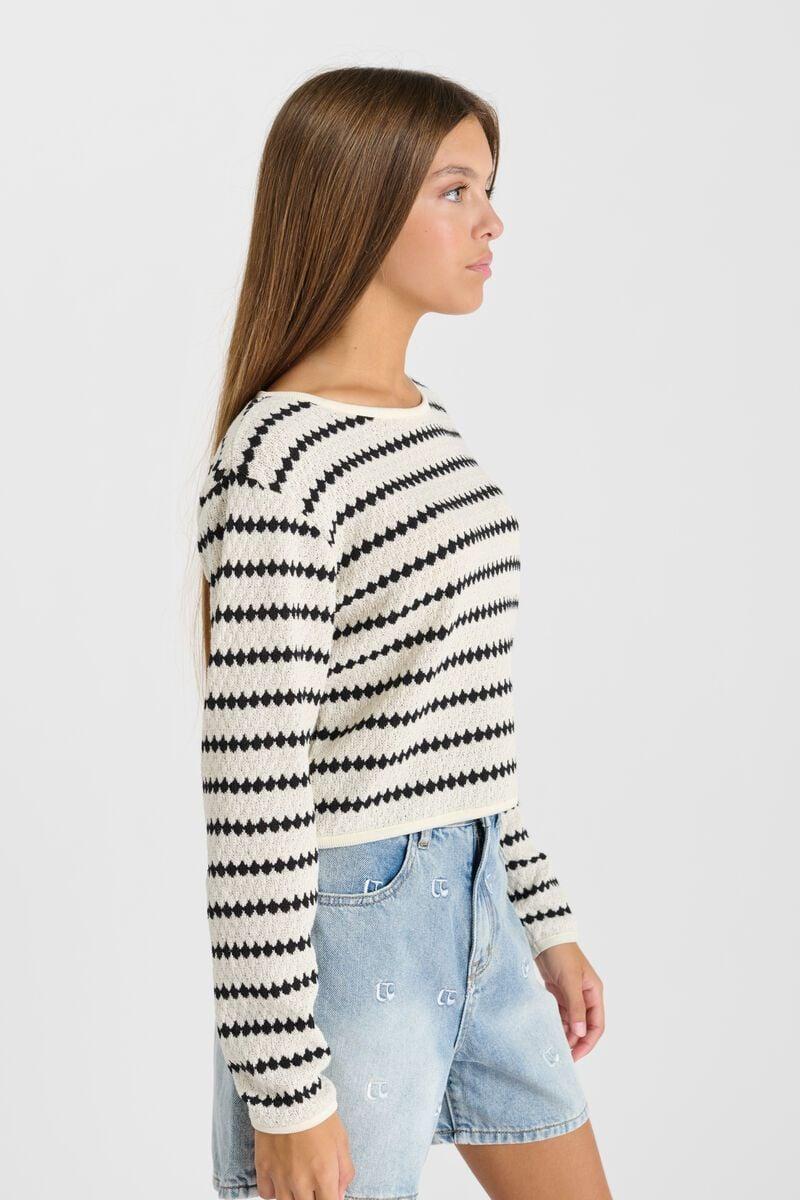 Le Temps Des Cerises T-shirt Ratogi En Maille à Rayures