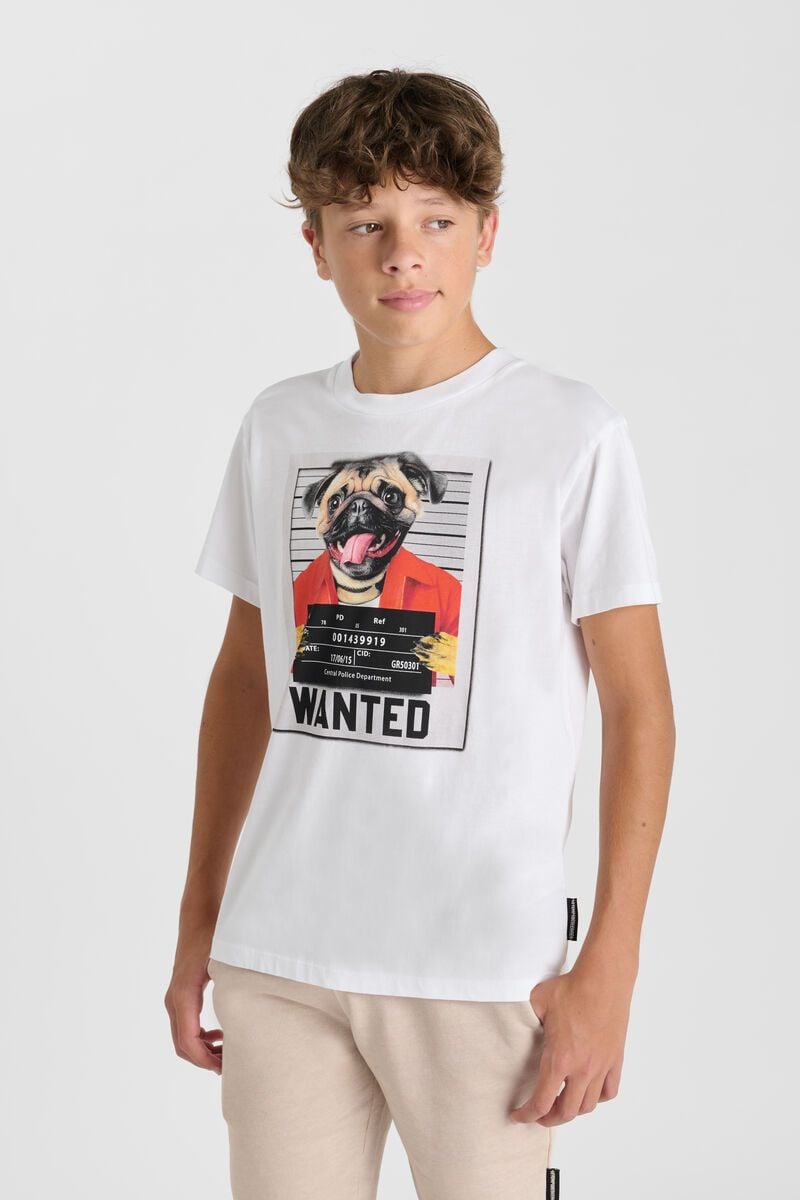 le temps des cerises T-shirt Renaudbo blanc imprimé