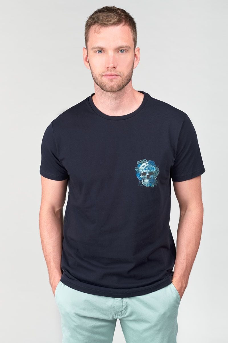 Le Temps Des Cerises T-shirt Santiago Bleu Marine Imprimé