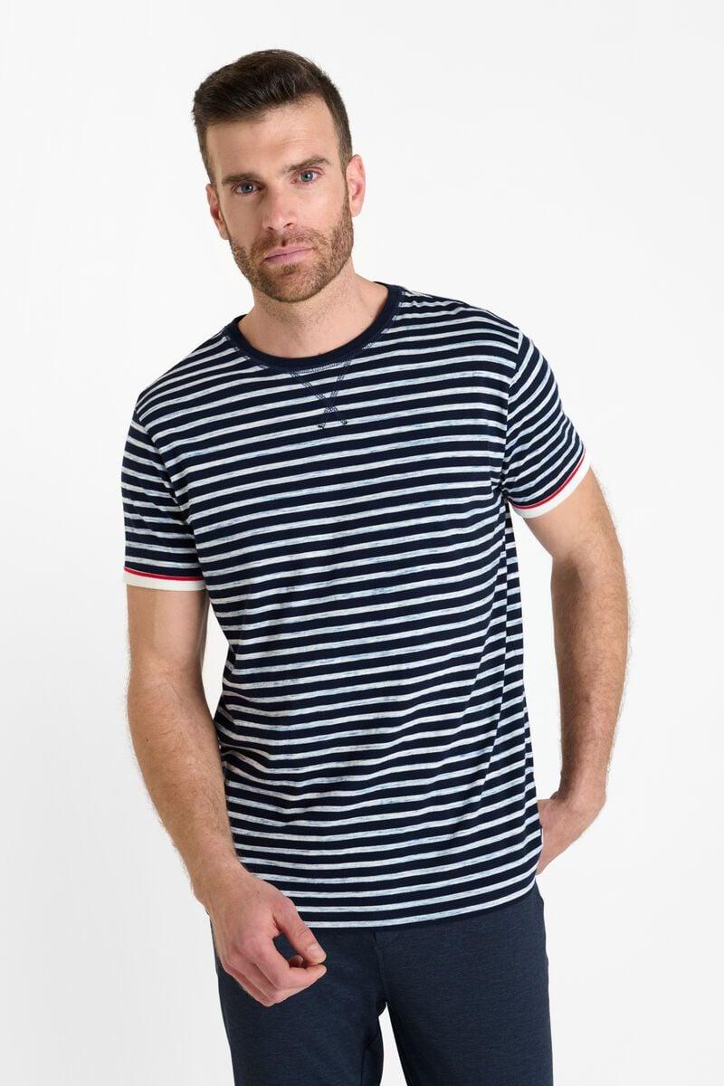 le temps des cerises T-shirt Sifar bleu marine à rayures