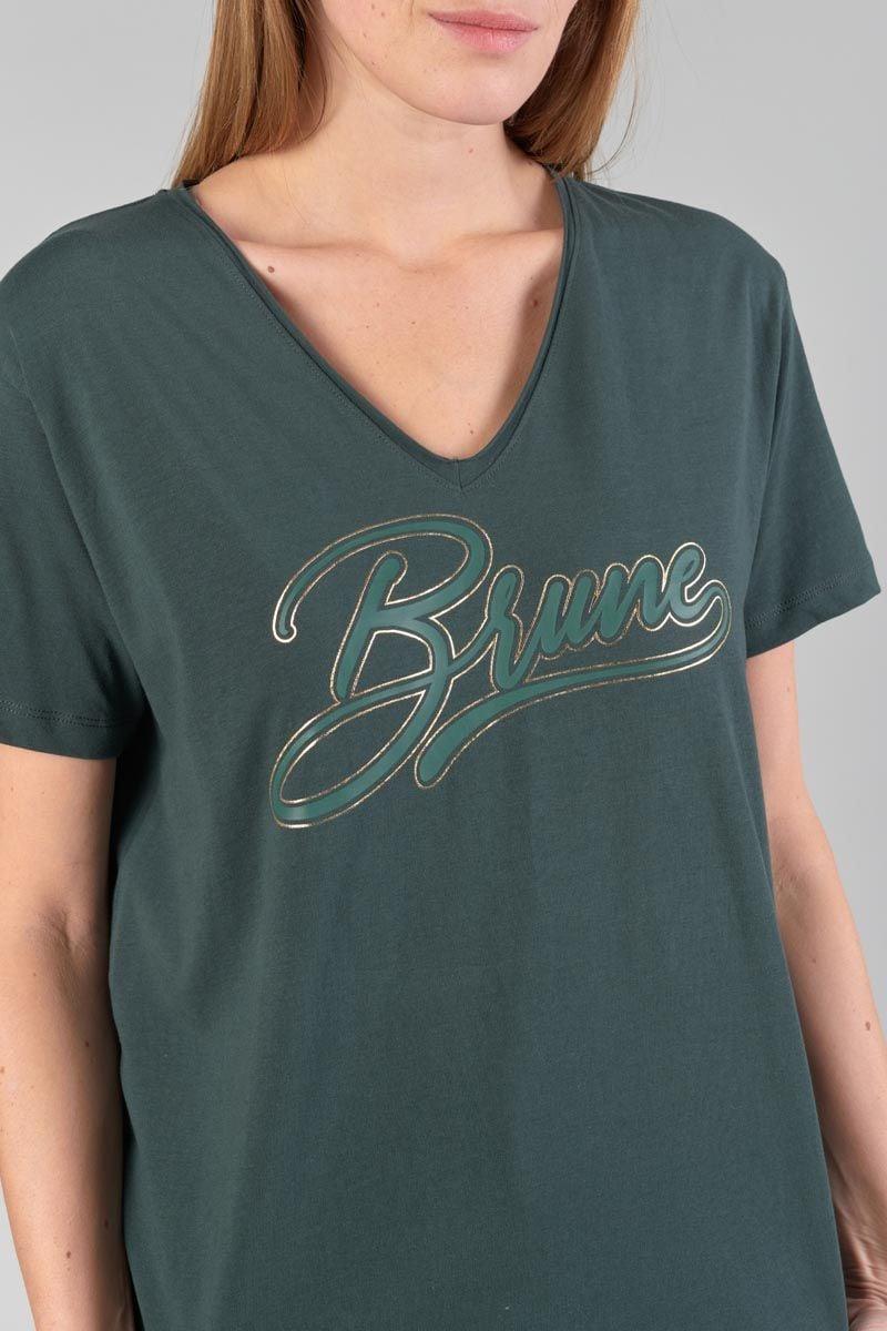 Le Temps Des Cerises T-shirt Sink Vert Bouteille Imprimé