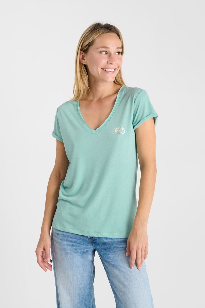 le temps des cerises T-shirt Smallvtrame bleu imprimé