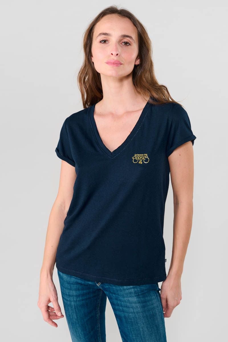 le temps des cerises T-shirt Smallvtrame bleu marine