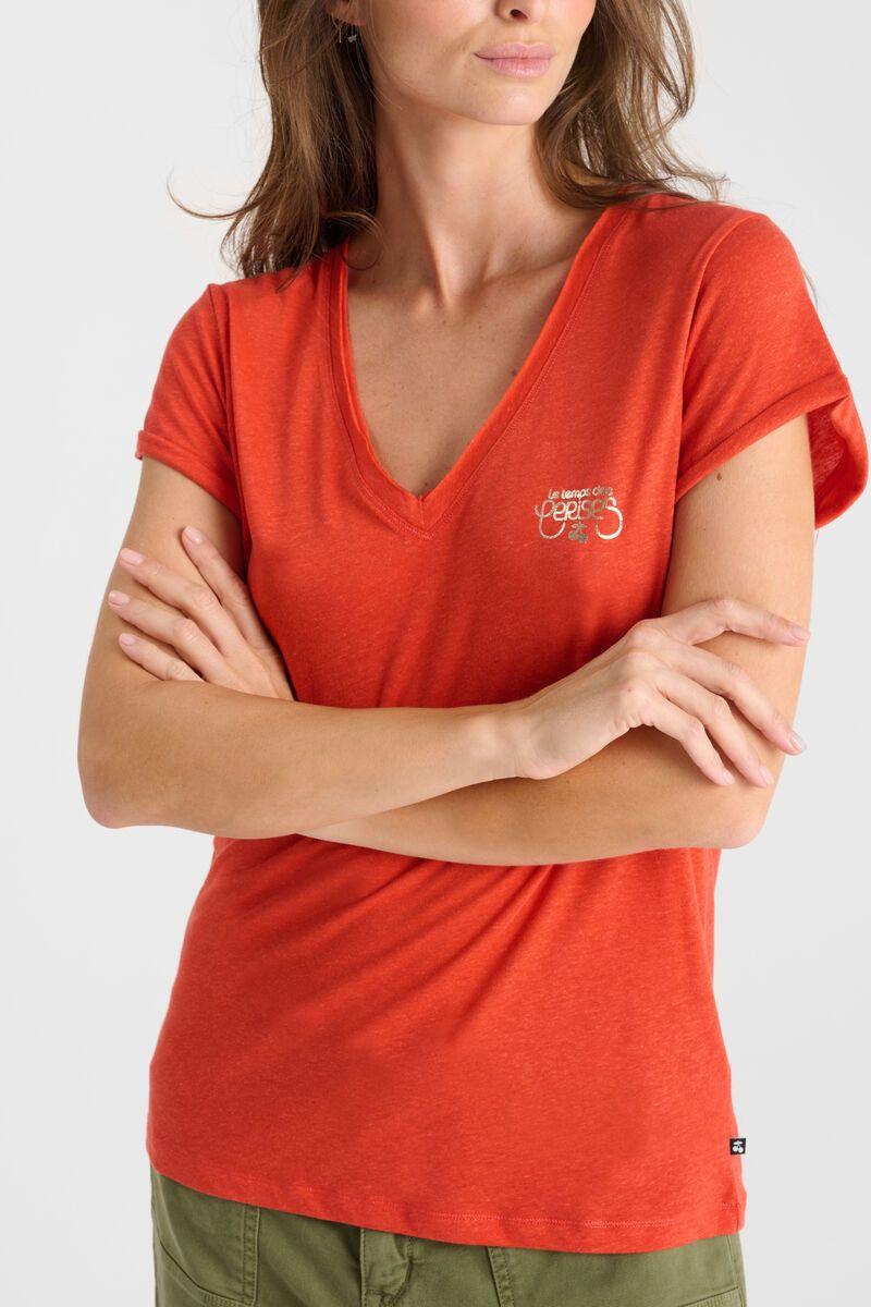 Le Temps Des Cerises T-shirt Smallvtrame Orange Imprimé