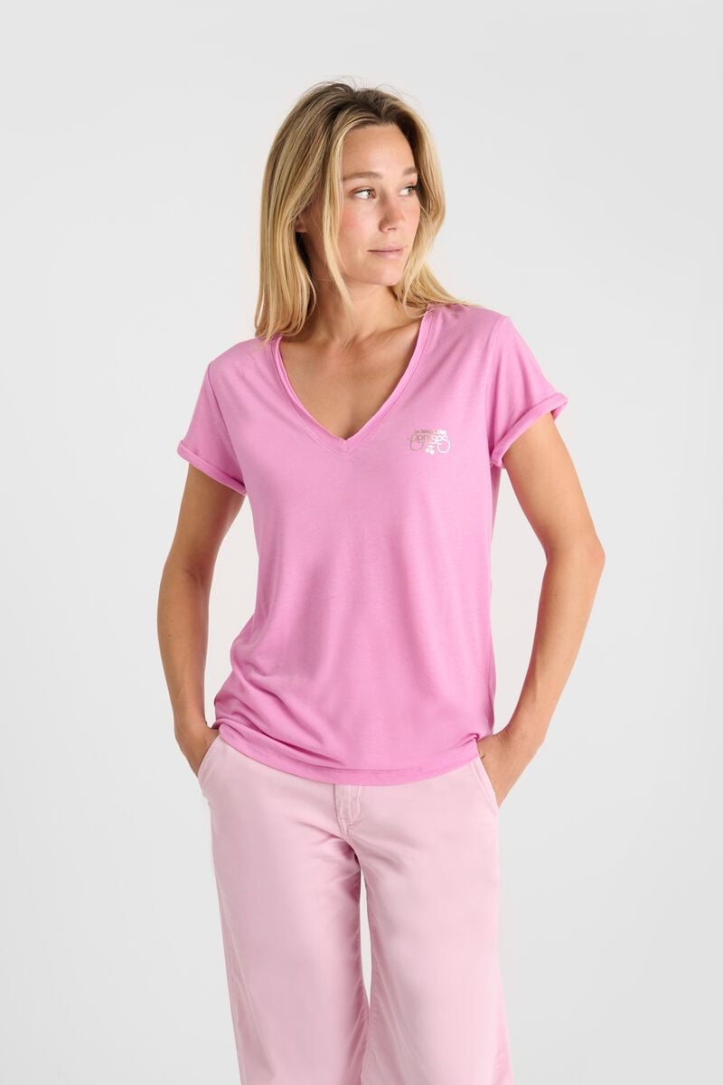 Le Temps Des Cerises T-shirt Smallvtrame Rose Imprimé