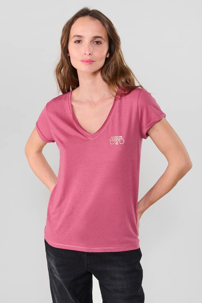 le temps des cerises T-shirt Smallvtrame vieux rose