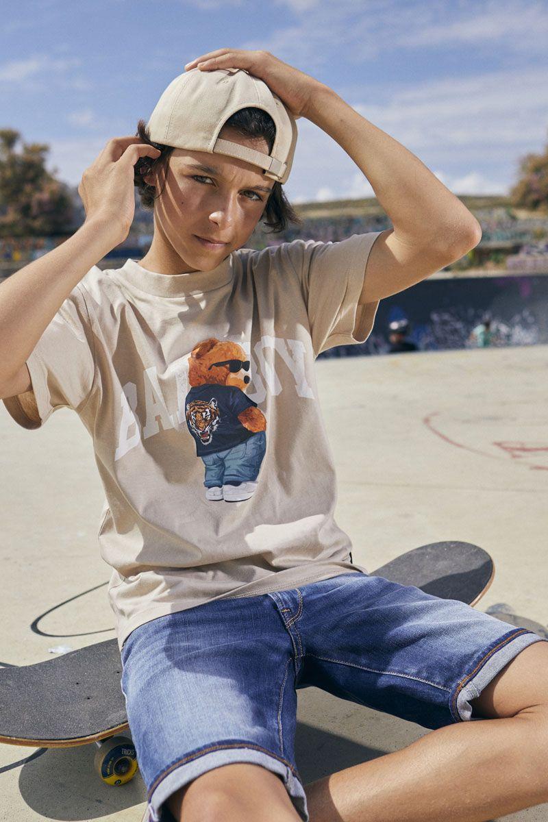 le temps des cerises T-shirt Stenleybo beige imprimé