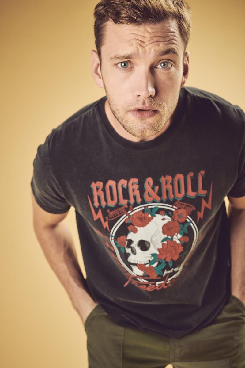 le temps des cerises T-shirt Stipe gris délavé imprimé