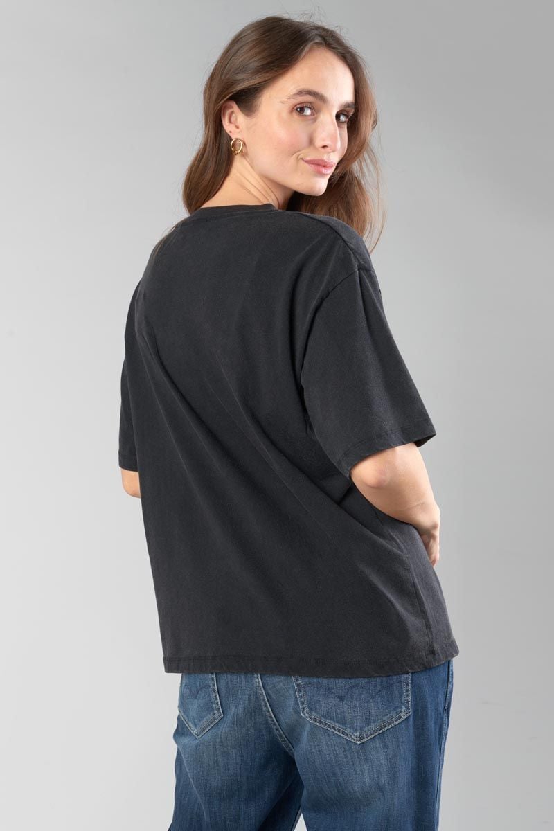 Le Temps Des Cerises T-shirt Tamita Noir Délavé Imprimé
